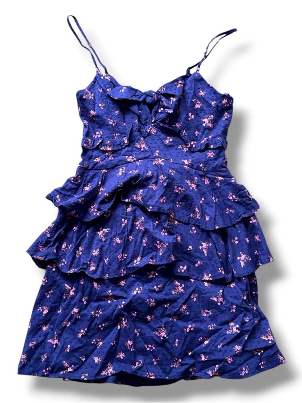 City Studio Juniors’ Medium Floral Print Tiered Sleeveless Fit & Flare Dress